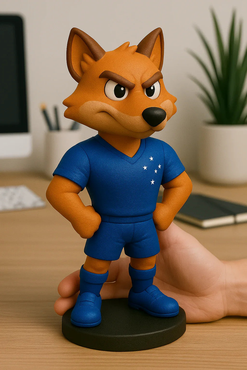Estatueta Mascote do Cruzeiro Raposa 16cm