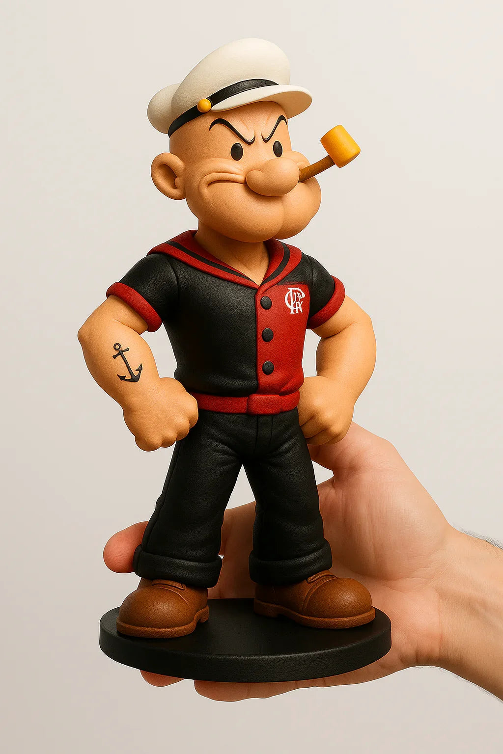 Estatueta Mascote do Flamengo Popeye 16cm - EDIÇÃO ESPECIAL