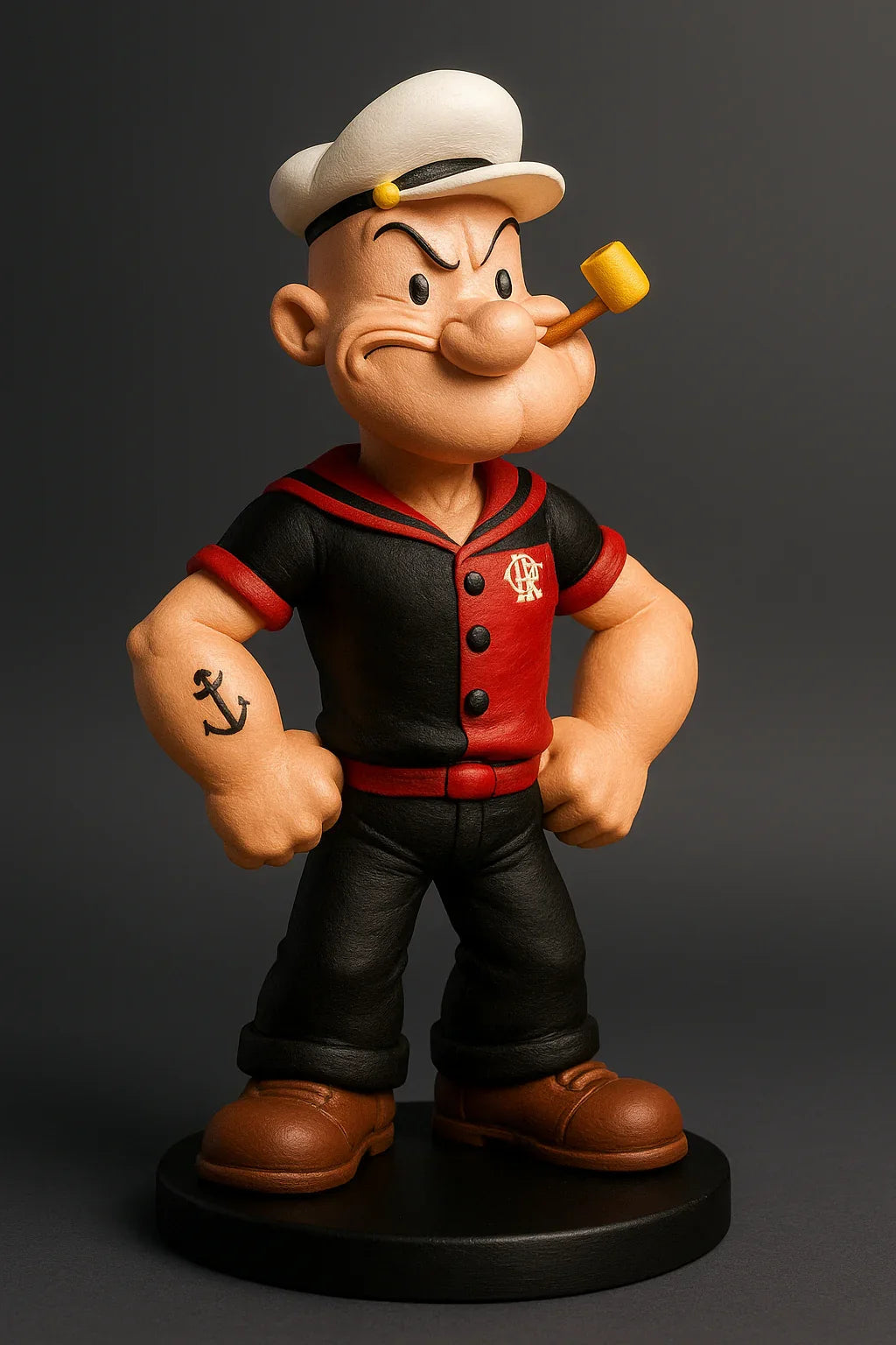 Estatueta Mascote do Flamengo Popeye 16cm - EDIÇÃO ESPECIAL