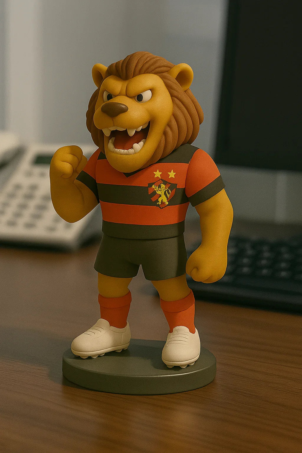 Estatueta Mascote Esporte Clube Recife Leão 16cm
